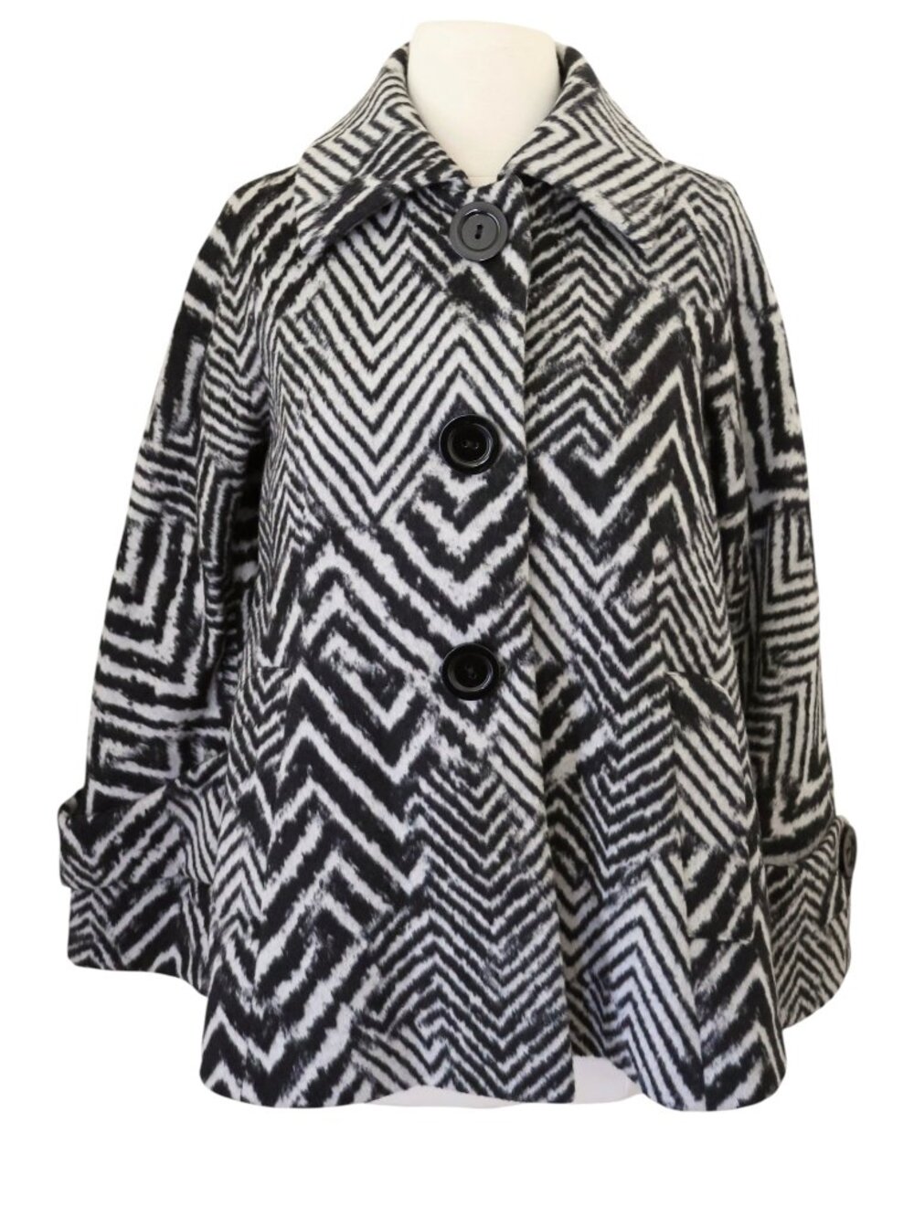 CINZIA ROCCA Abstract Zebra print swing jacket IT 38 US 2